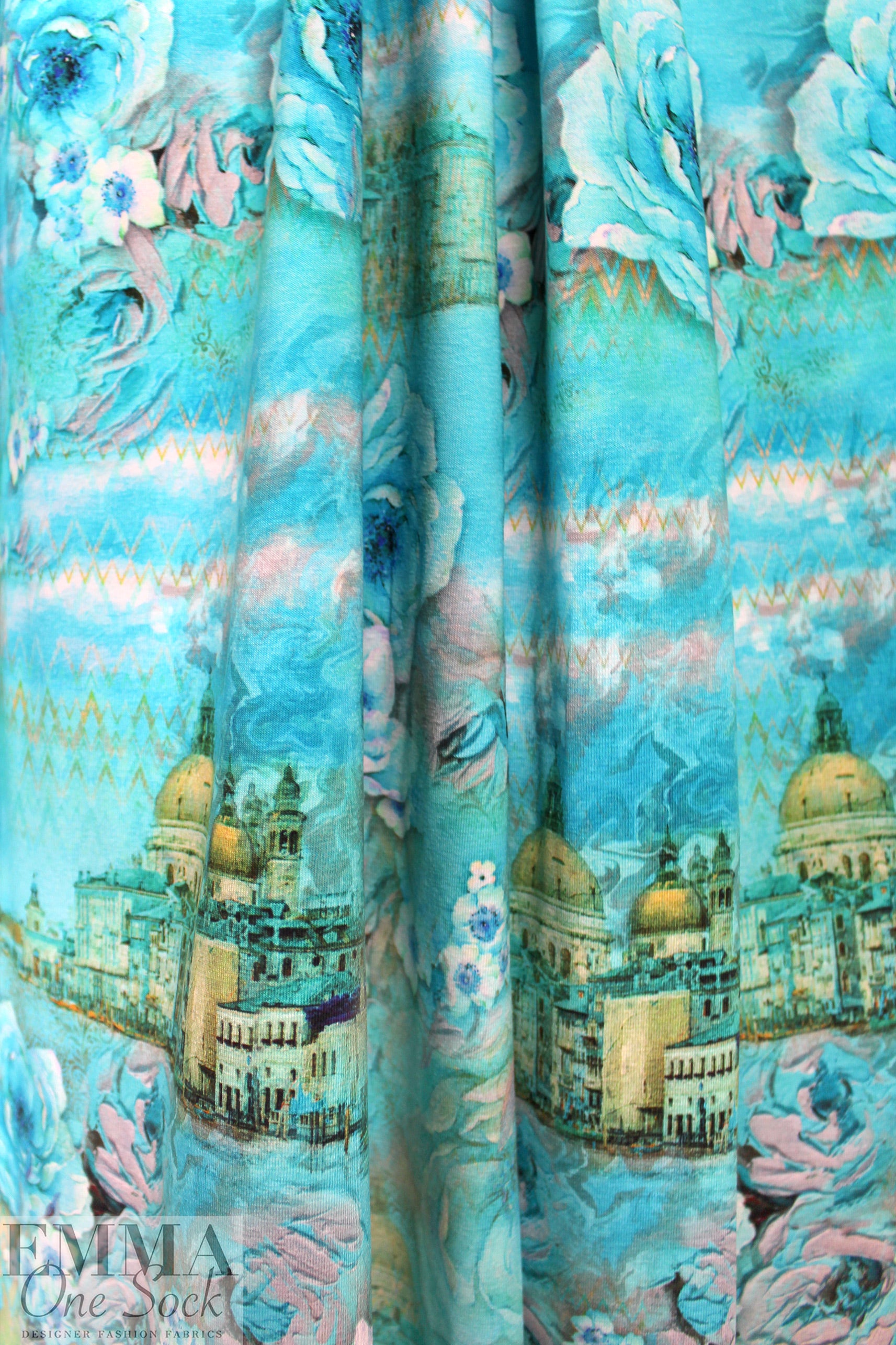 Dutch digital 'wanderlust' cotton knit Oeko-Tex cert. 1.625 yd