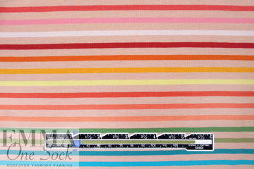 Dutch digital apricot stripe cotton knit Oeko-Tex cert. 1.75 yd