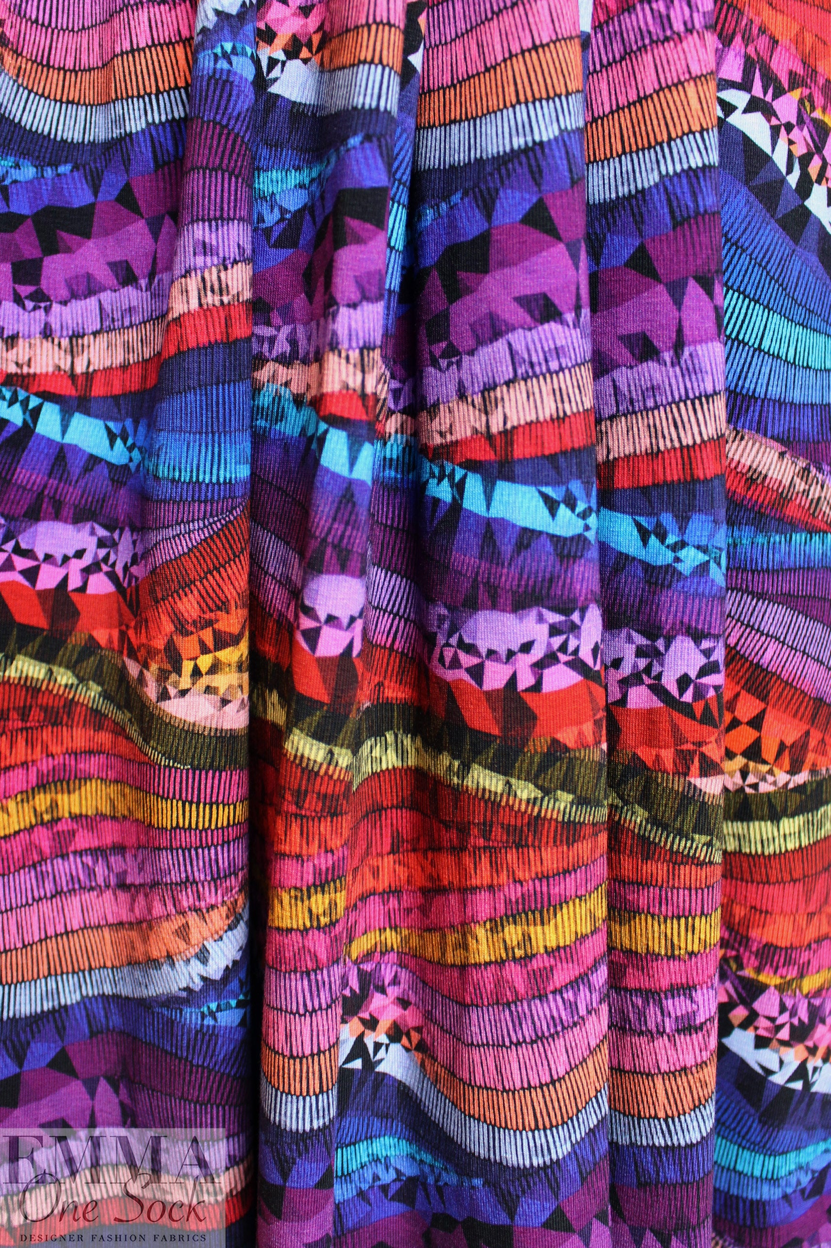 Dutch digital 'fathoms and facets' cotton knit Oeko-Tex cert. 1.66 yd