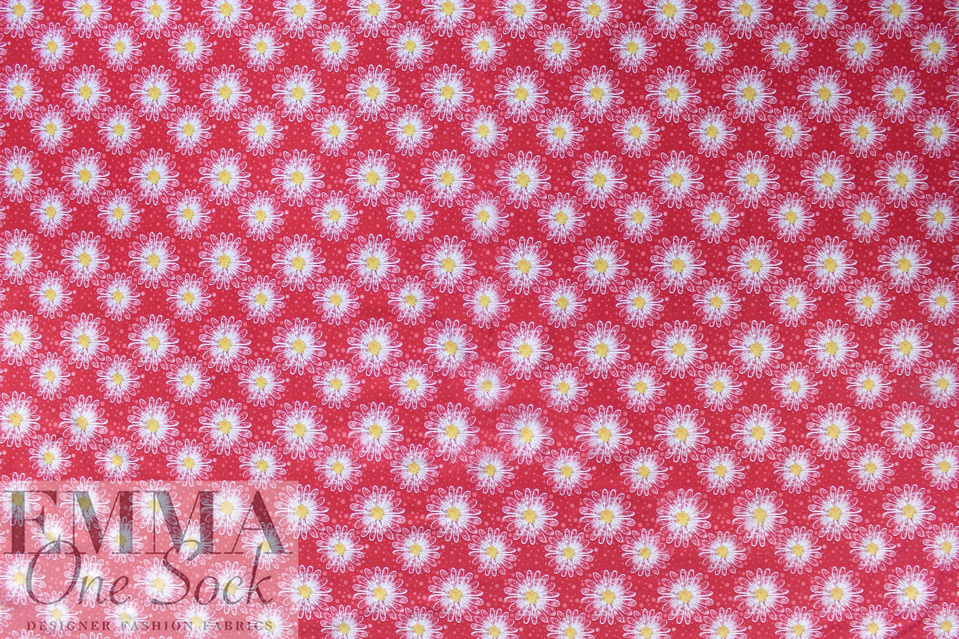 Dutch digital 'daisy shower' cotton knit Oeko-Tex cert. - crimson 1.4 yd