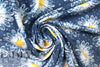 Dutch digital 'daisy shower' cotton knit Oeko-Tex cert. - denim blue .75 yds