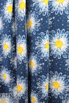 Dutch digital 'daisy shower' cotton knit Oeko-Tex cert. - denim blue .75 yds