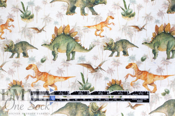 Dutch digital 'dino march' cotton knit Oeko-Tex cert. .625 yds
