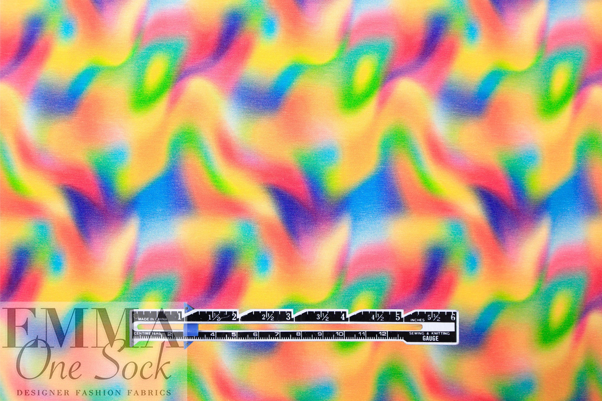 Dutch digital 'airbrushed whirl' cotton knit Oeko-Tex cert. 1.25 yds
