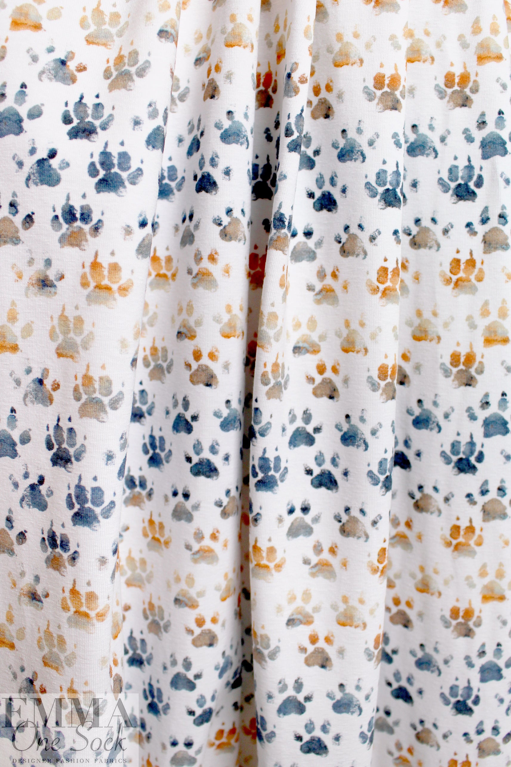Dutch digital 'puppy paws' cotton knit Oeko-Tex cert. 1.25 yd