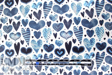 Dutch digital 'love note' cotton knit Oeko-Tex cert. .75 yds