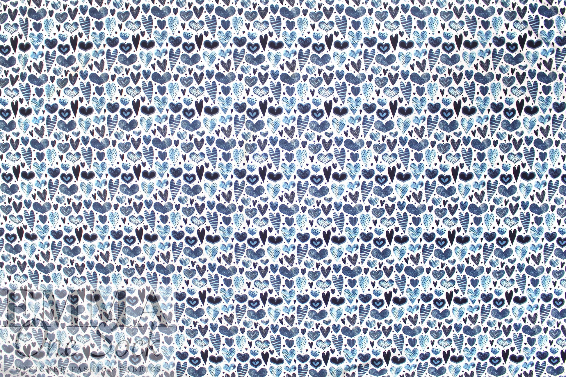 Dutch digital 'love note' cotton knit Oeko-Tex cert. .5 yds