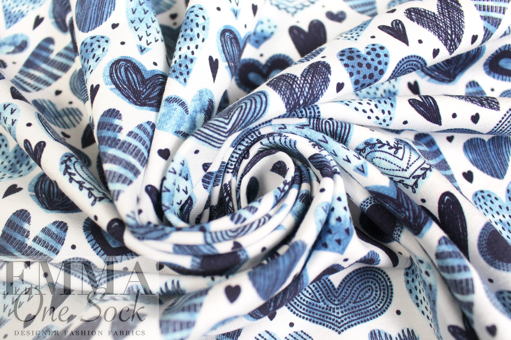 Dutch digital 'love note' cotton knit Oeko-Tex cert. .5 yds