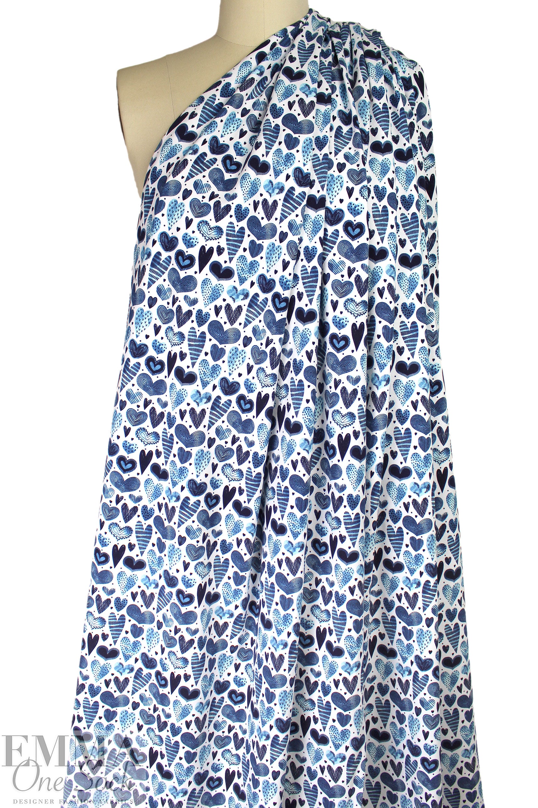 Dutch digital 'love note' cotton knit Oeko-Tex cert. .5 yds