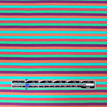 Dutch digital 'zestfully striped' cotton knit Oeko-Tex cert. 1.75 yd