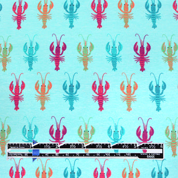 Dutch digital 'lobster lineup' cotton knit Oeko-Tex cert. 1.25 yd