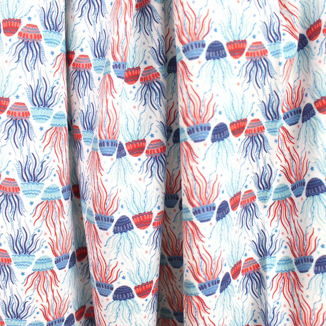 Dutch digital 'dancing jellyfish' cotton knit Oeko-Tex cert. 2.25 yd