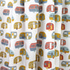 Dutch digital 'happy camper' cotton knit Oeko-Tex cert. - gold/paprika 1.125 yds