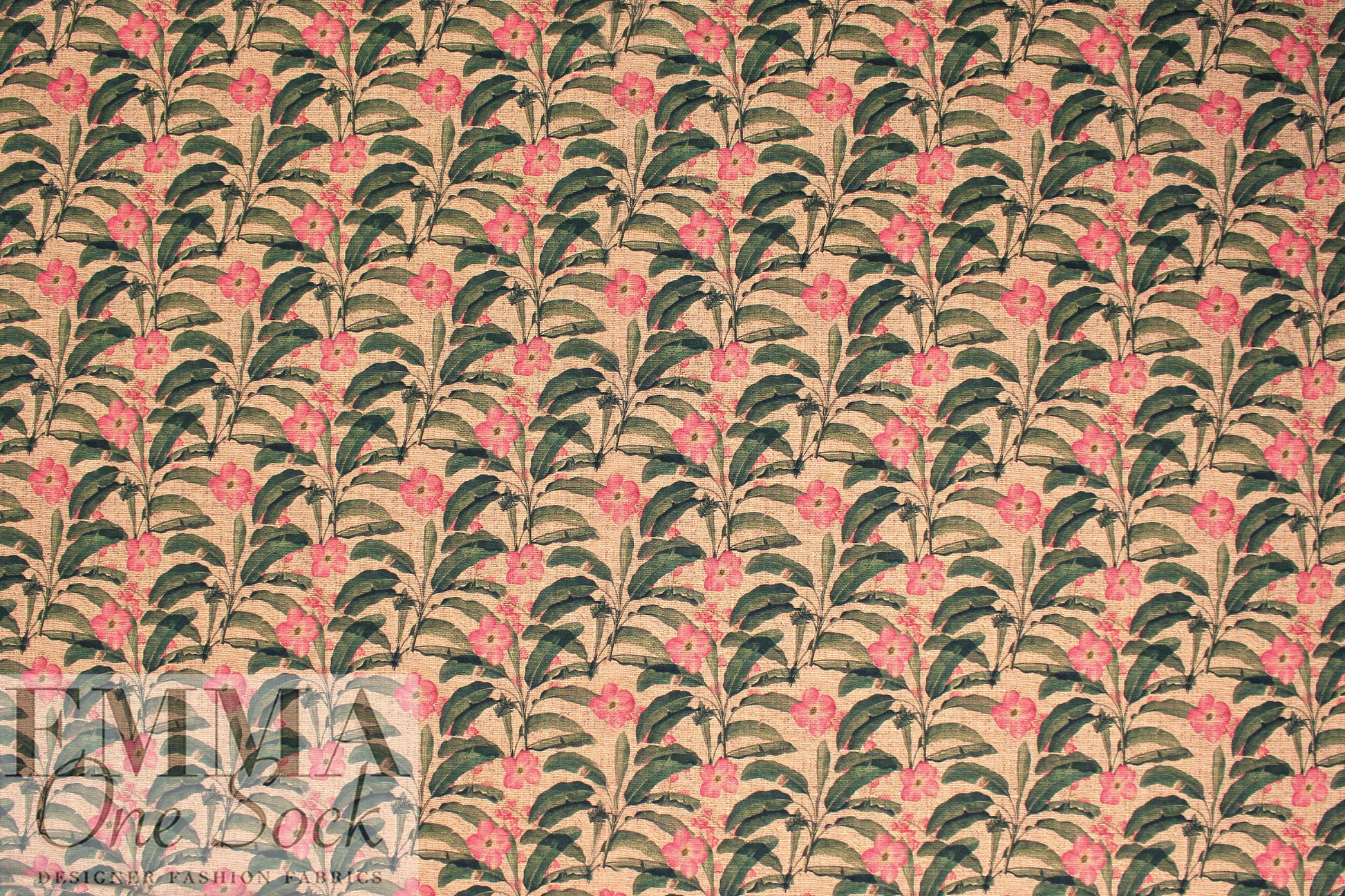 Dutch digital 'plumeria paradise' cotton knit Oeko-Tex cert. 1.25 yds