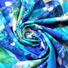 Dutch 'tinted geometry' cotton knit Oeko-Tex cert. - ocean/sky .5 yds