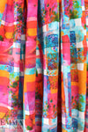Dutch digital 'tinted geometry' cotton knit Oeko-Tex cert. - clementine/rose 2 yd