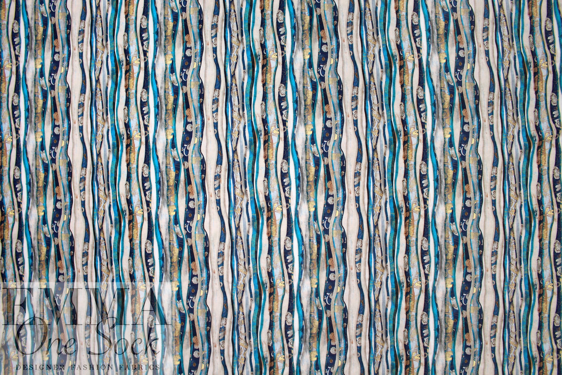 Dutch digital 'secret garden' cotton knit Oeko-Tex cert. .75 yds