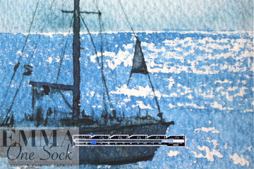 Dutch digital 'out to sea' cotton/spandex knit panel 2.375 yd - 1 Panel