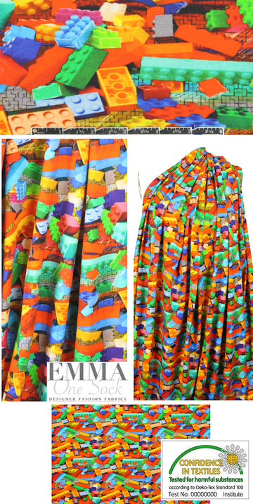 Dutch digital Lego Land cotton/lycra knit