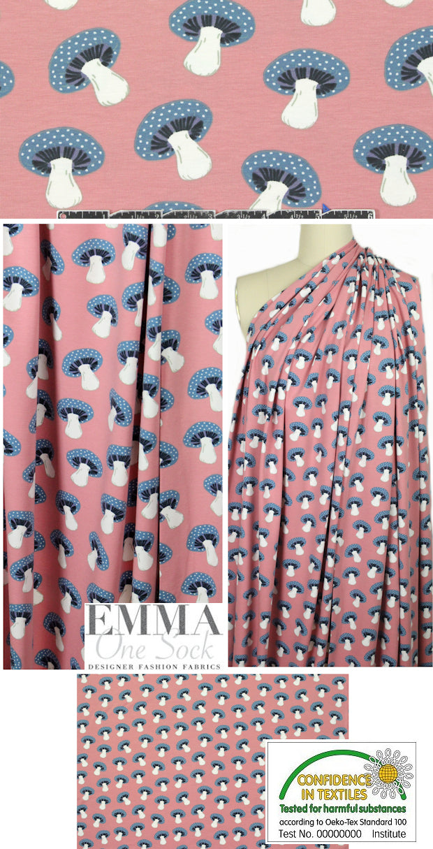 Dutch mushroom festival cotton/lycra knit - mauve