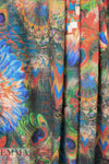 Dutch digital 'peacock plume' VISCOSE knit Oeko-Tex cert. .625 yds