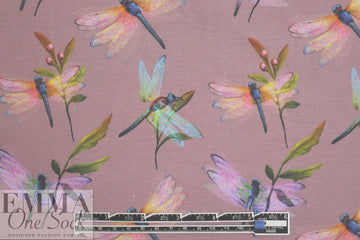 Dutch digital dragonflies no. 2 cotton/lycra knit  1.125 yds