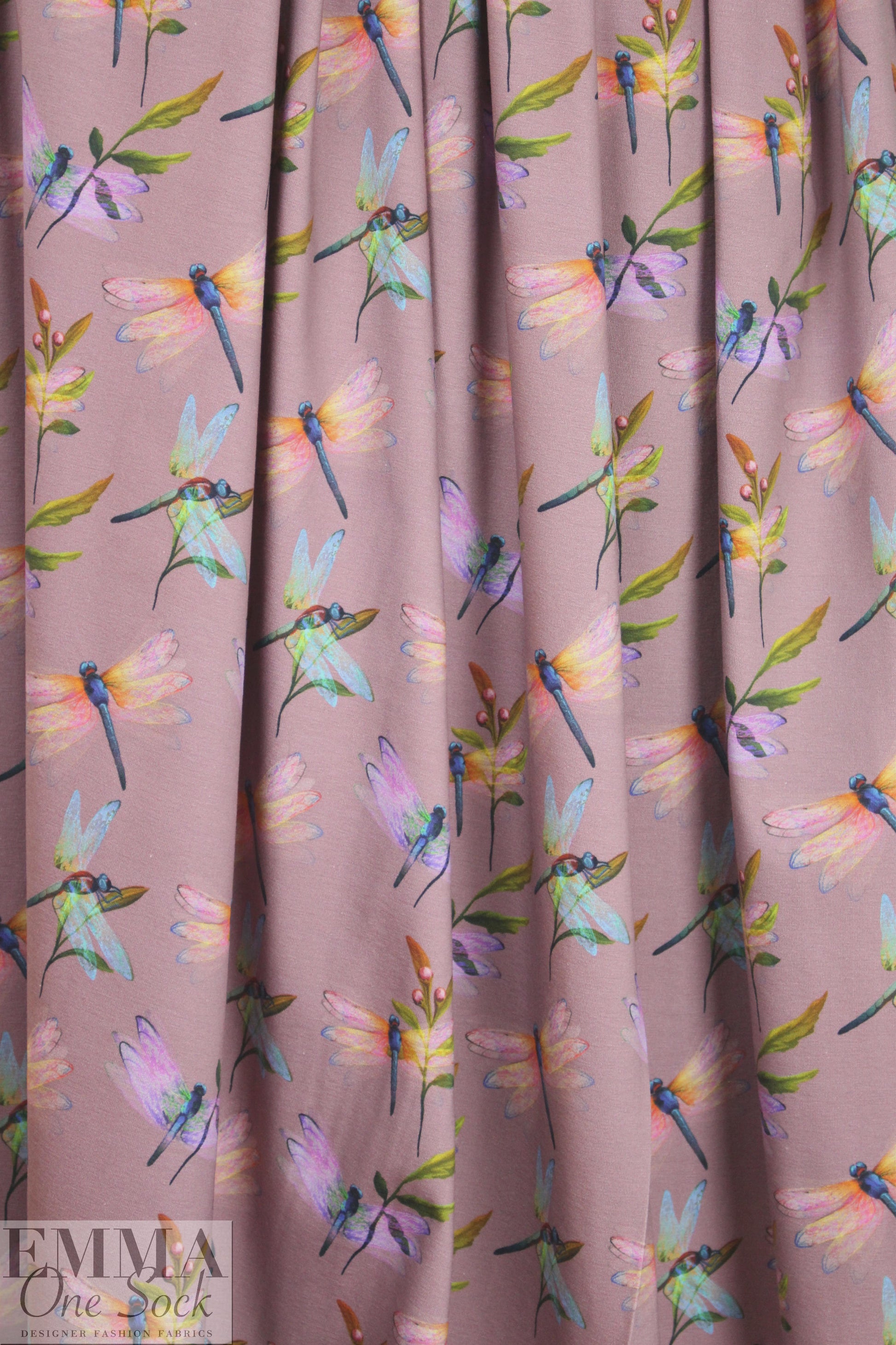 Dutch digital dragonflies no. 2 cotton/lycra knit