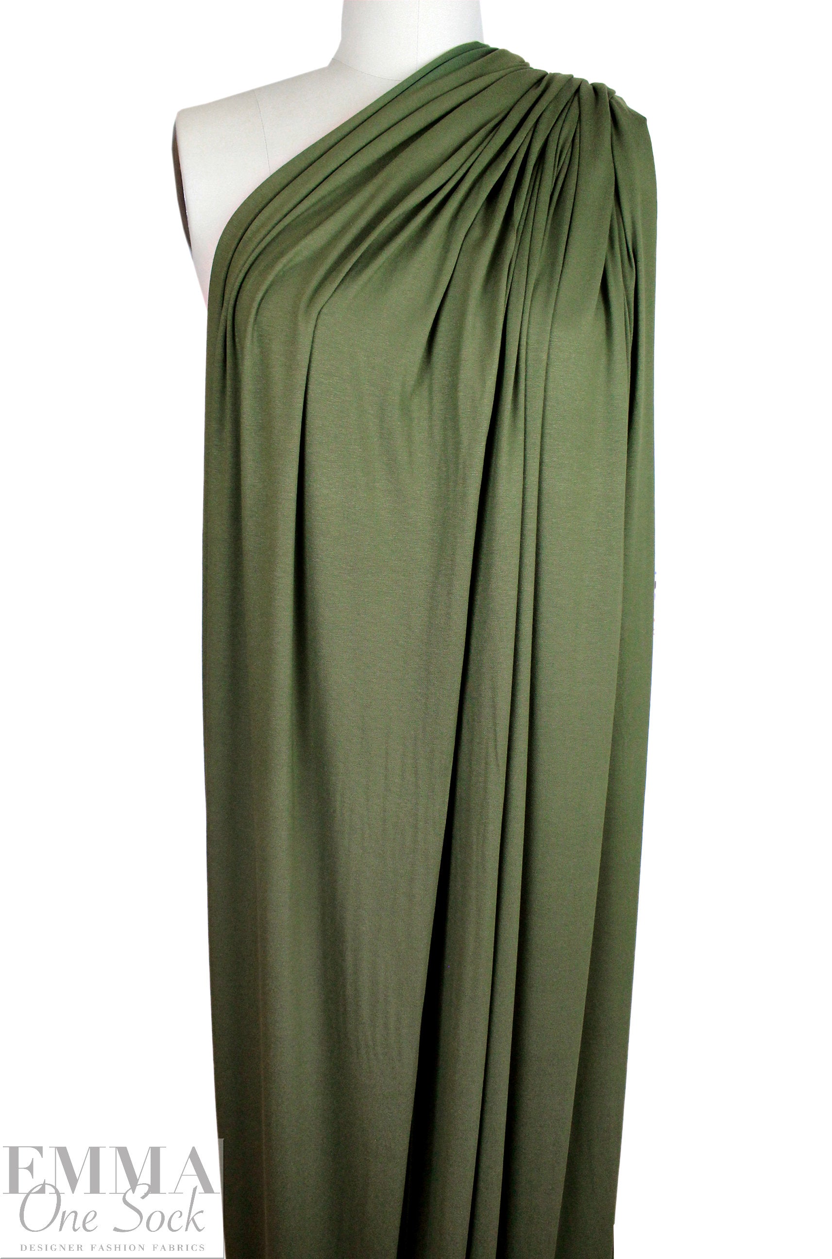 olive leaf Oeko-Tex viscose/spandex 4-way jersey  1.375 yd