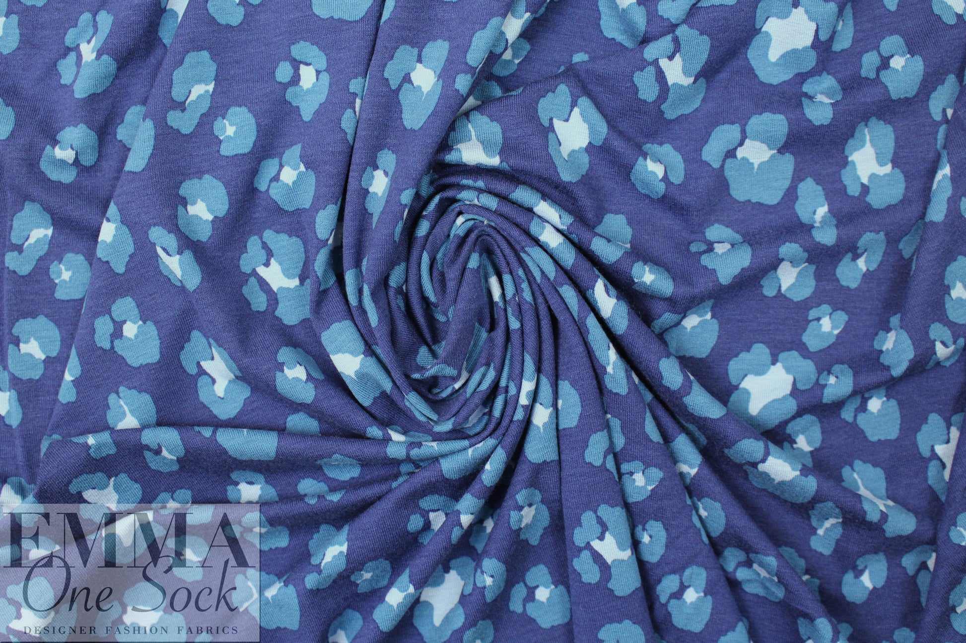 Dutch Oeko-tex 'denim jungle' viscose/spandex knit .8 yds