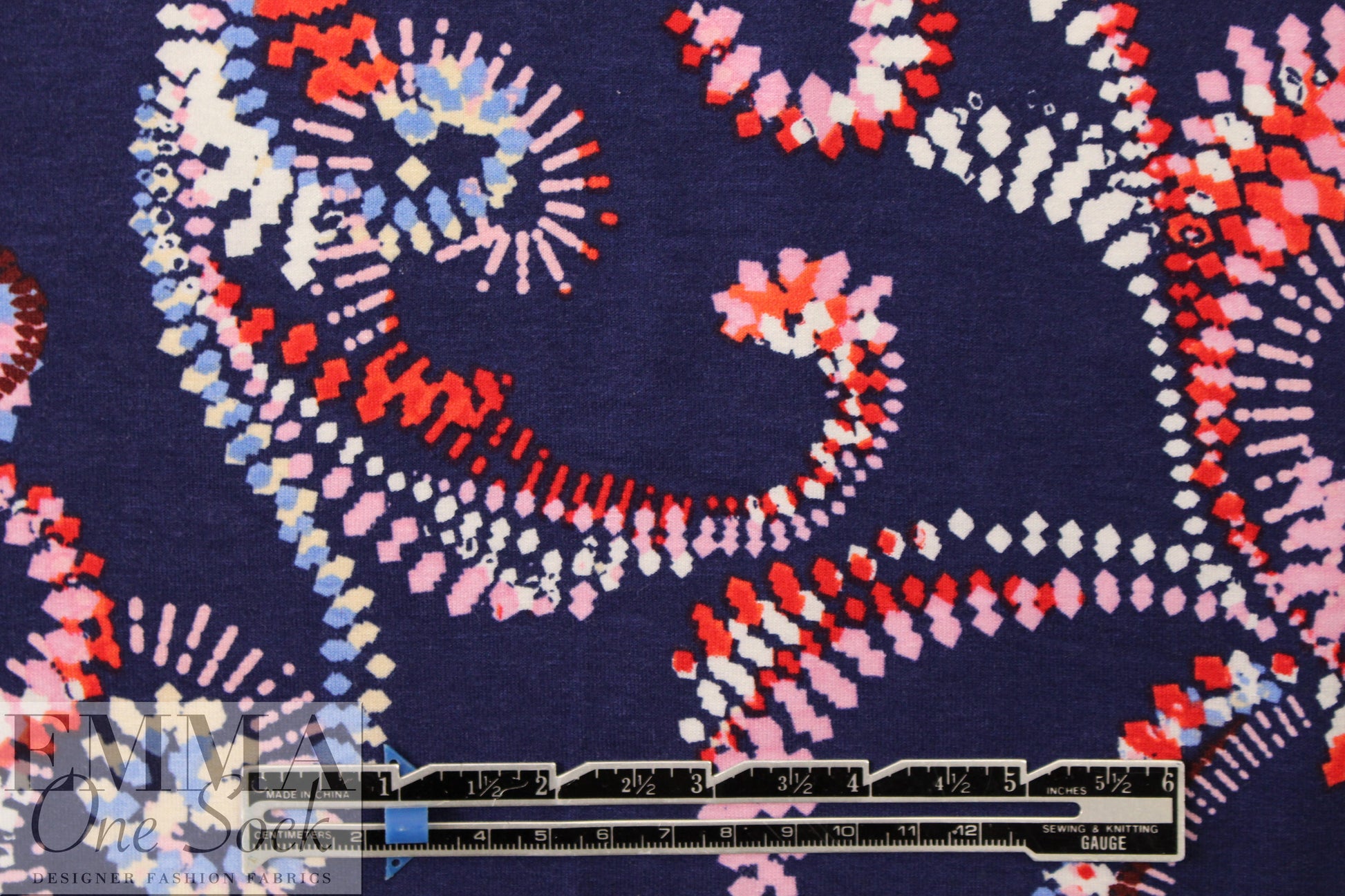 Dutch Oeko-tex 'decorative paisley' viscose/spandex knit