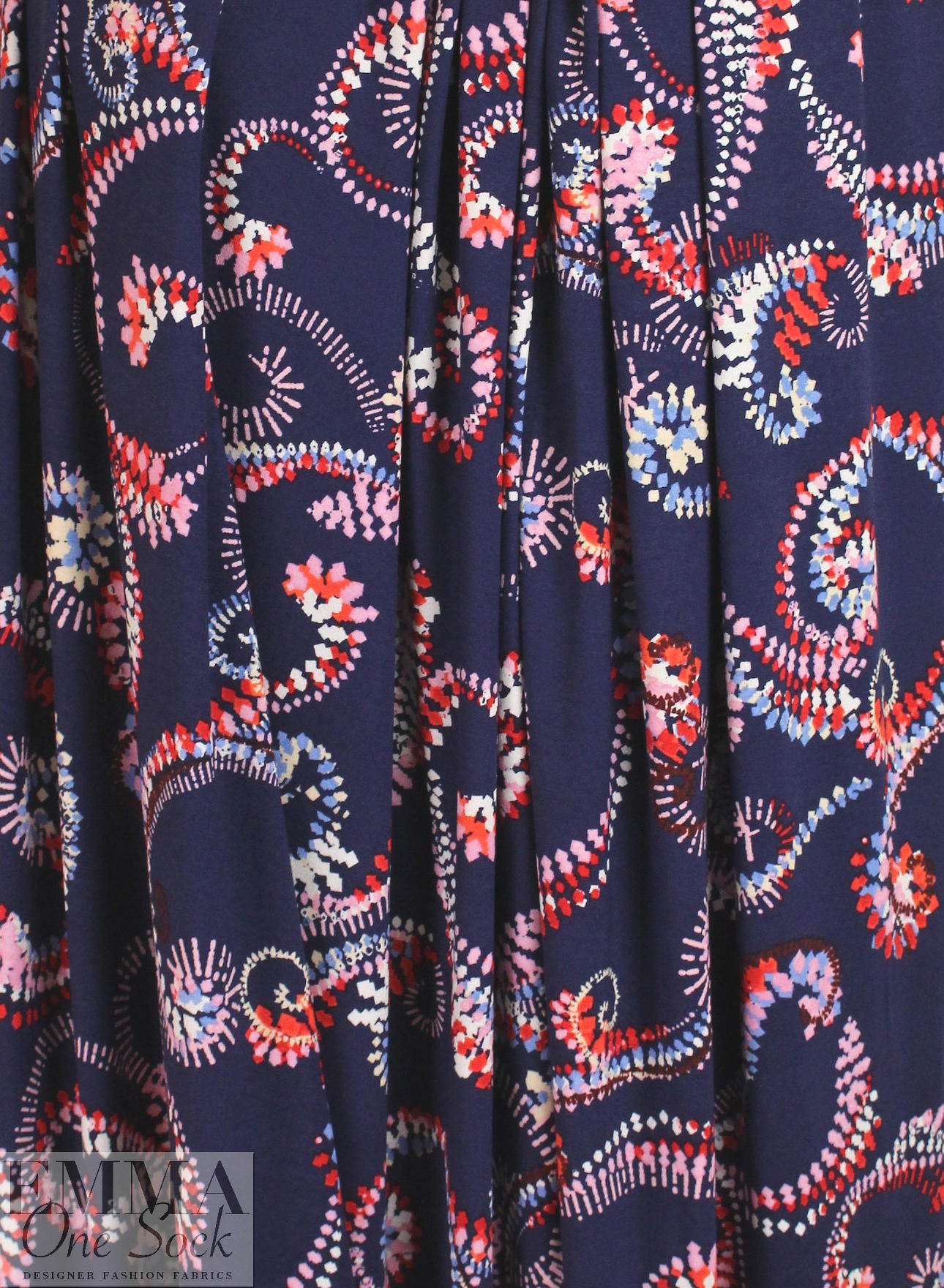 Dutch Oeko-tex 'decorative paisley' viscose/spandex knit