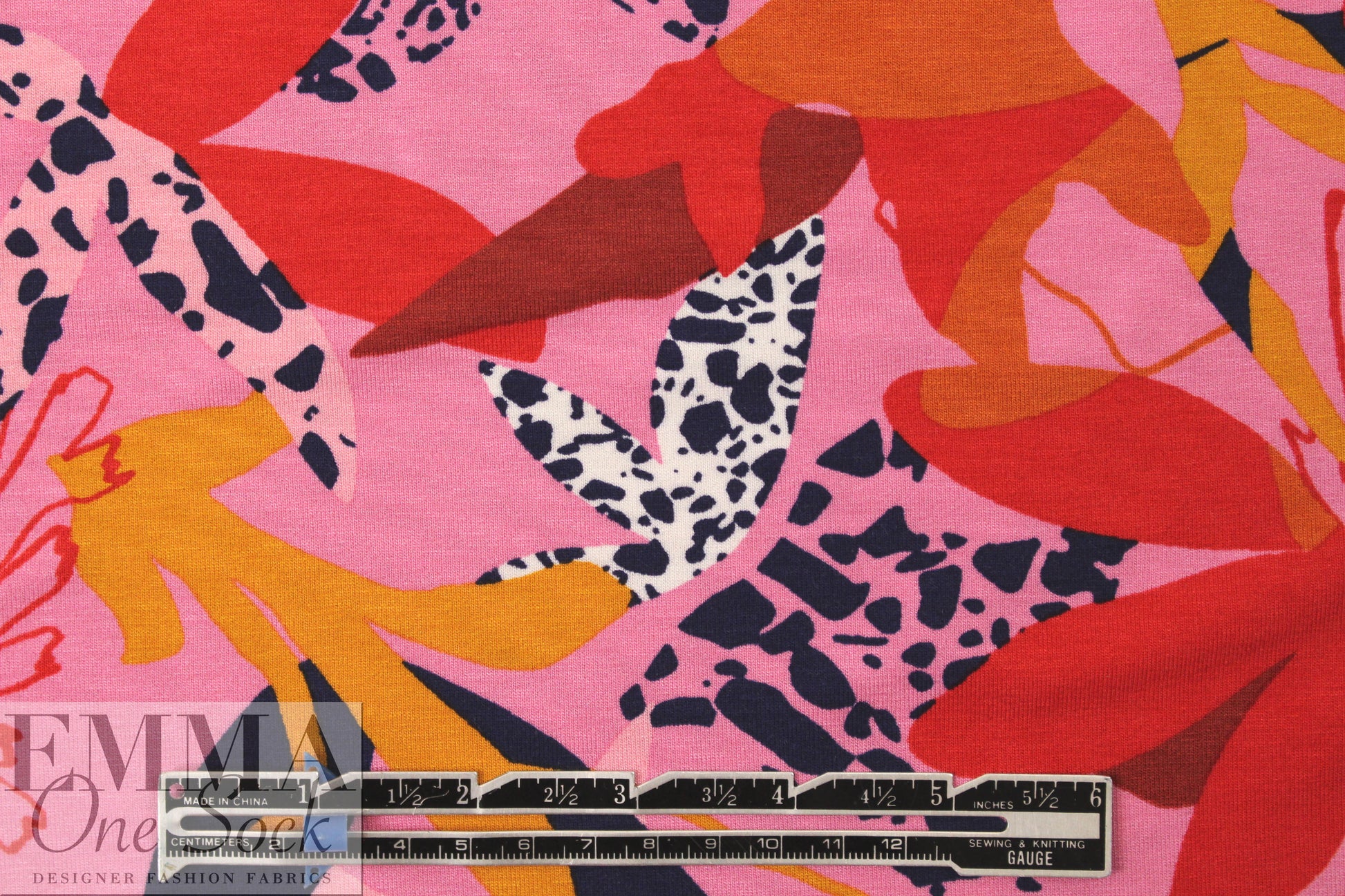 Dutch Oeko-tex 'botanical abstract' viscose/spandex knit