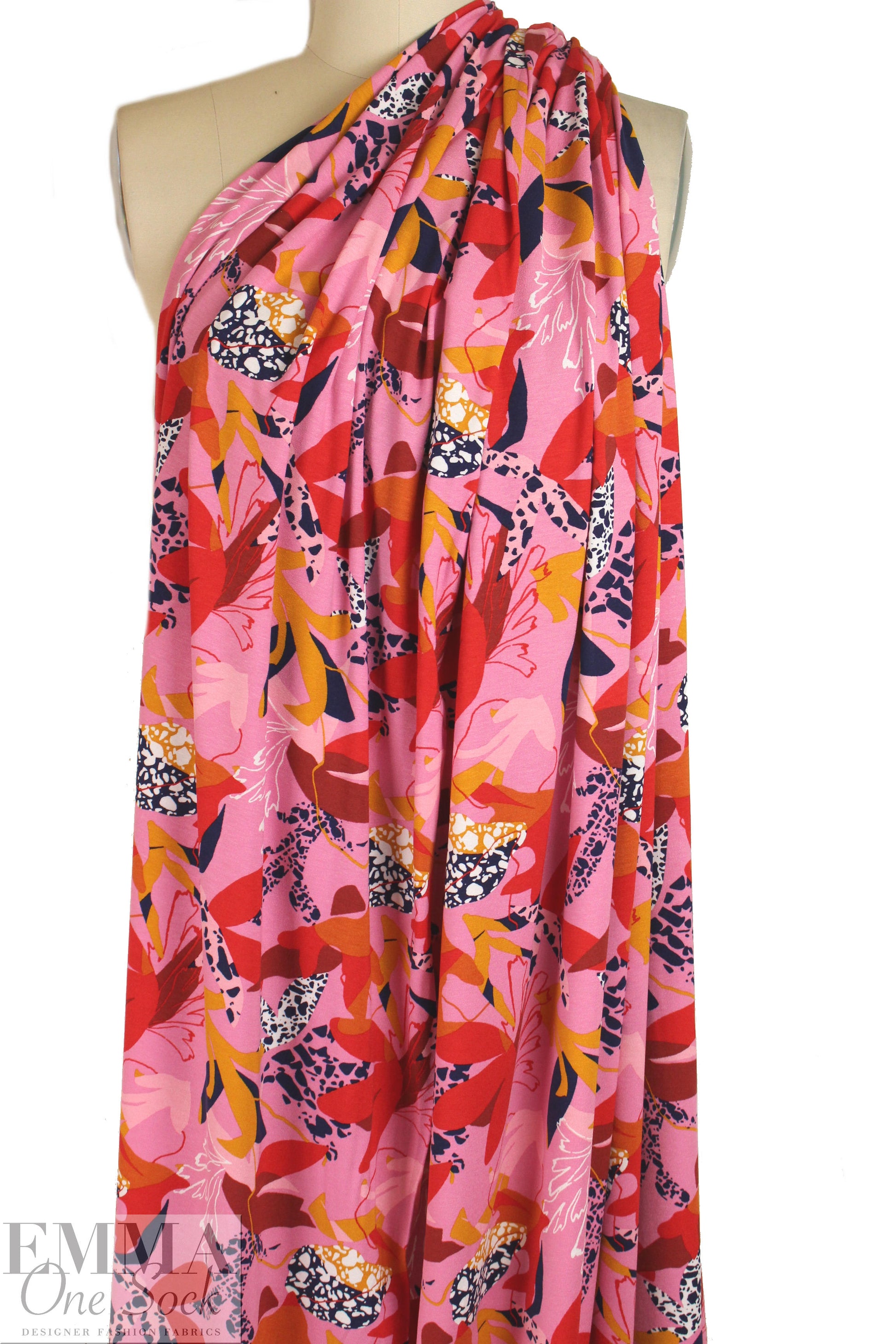 Dutch Oeko-tex 'botanical abstract' viscose/spandex knit