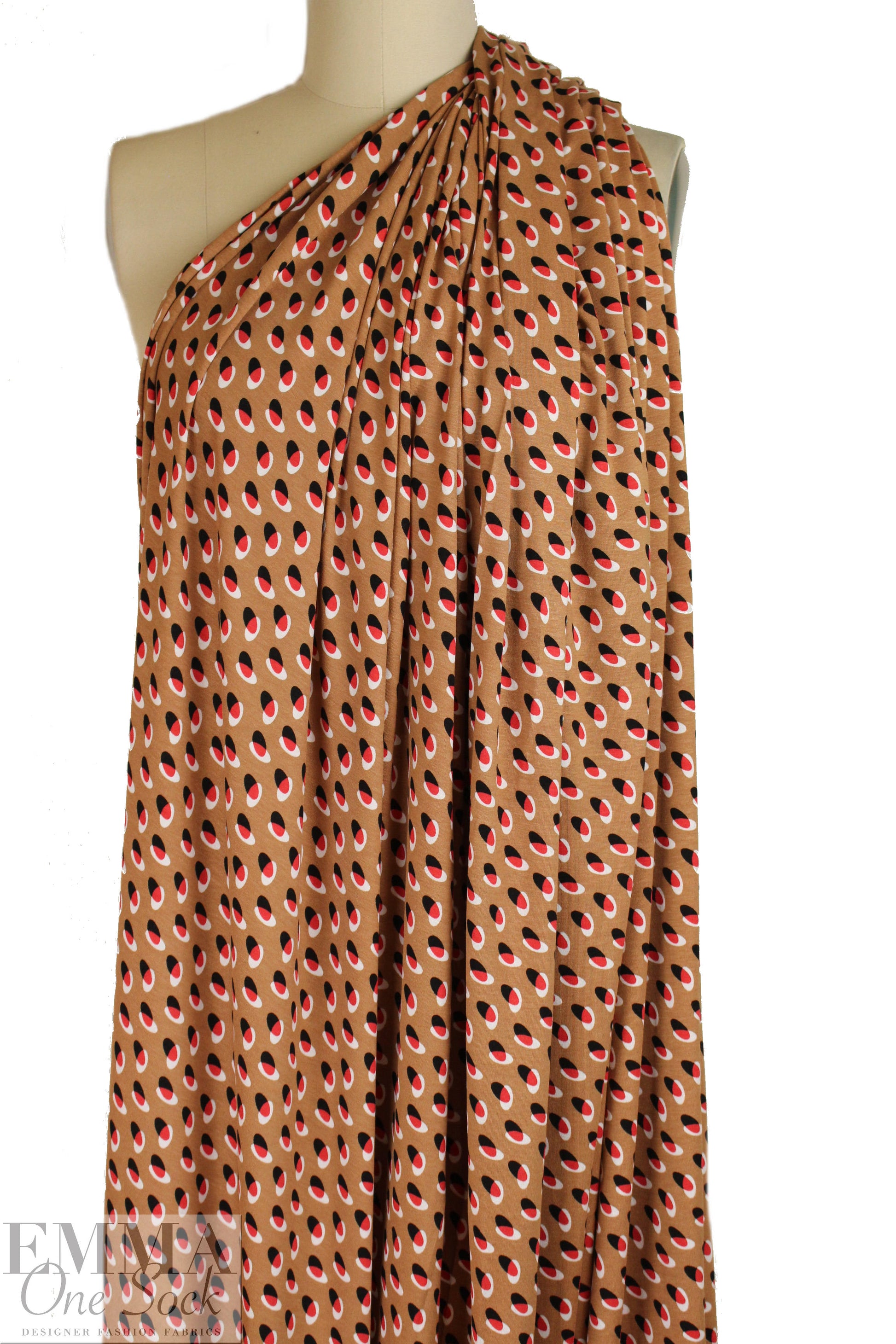 Dutch Oeko-tex 'shadow dots' viscose/spandex knit