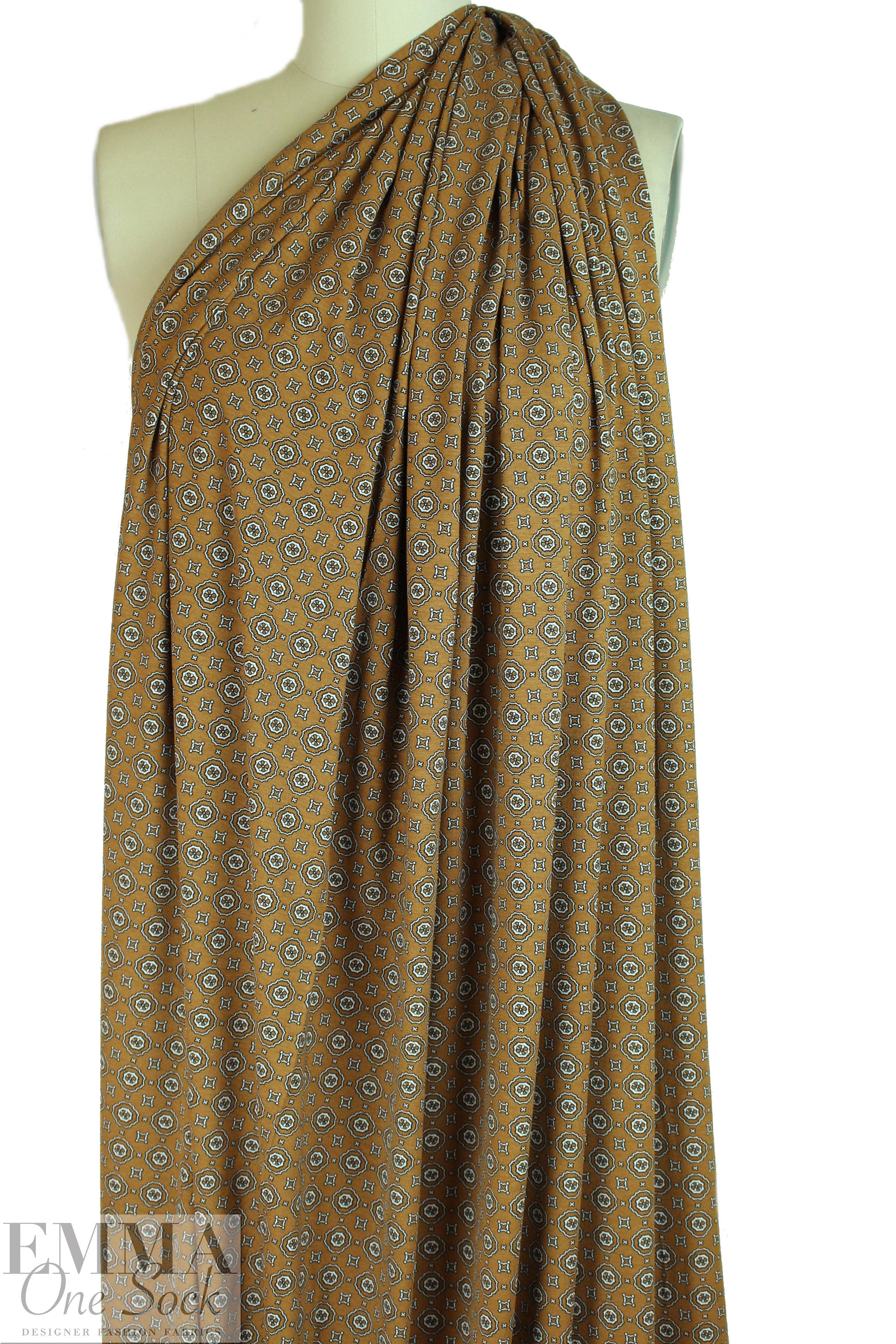 Dutch Oeko-tex 'medallion graphic' viscose/spandex knit 1 yard