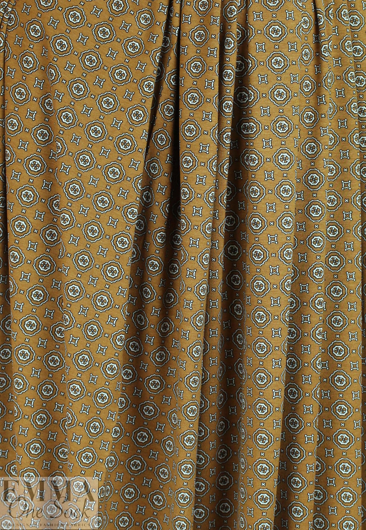 Dutch Oeko-tex 'medallion graphic' viscose/spandex knit 1 yard