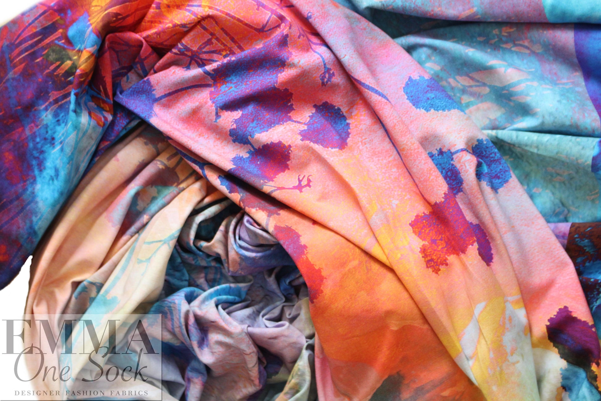 Dutch digital 'field of dreams' cotton/lycra knit panel 2.3 yds