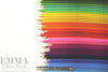 Dutch 'colored pencils' border cotton knit- oekotex cert. .625 yds