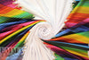 Dutch 'colored pencils' border cotton knit- oekotex cert. 1.25 yds