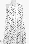 Dutch digital feathers cotton poplin - black on white