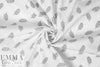 Dutch digital feathers cotton poplin - gray on white 1.75 yd