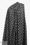 Dutch digital feathers cotton poplin - white on black