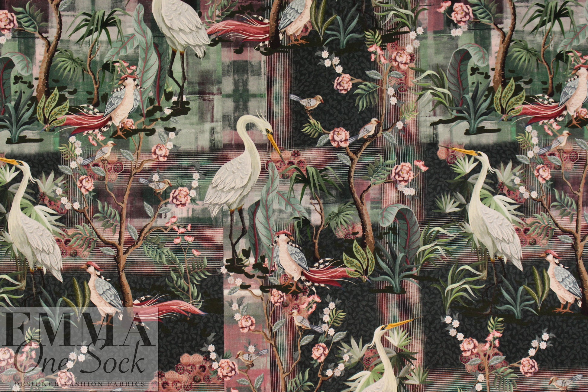 Dutch digital 'birds in paradise' Fr. terry Oeko-Tex certified 1 yard