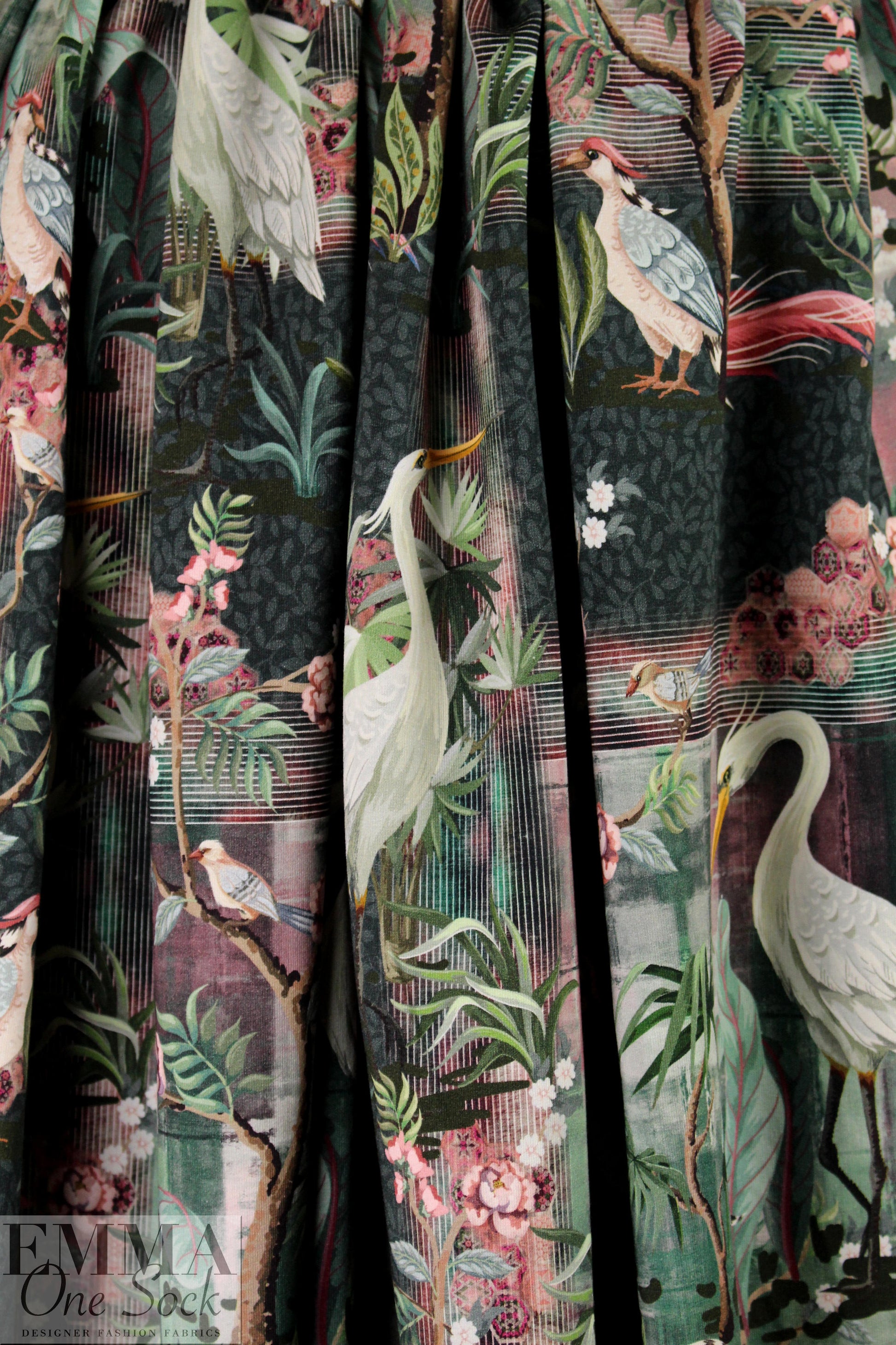 Dutch digital 'birds in paradise' Fr. terry Oeko-Tex certified 2 yd