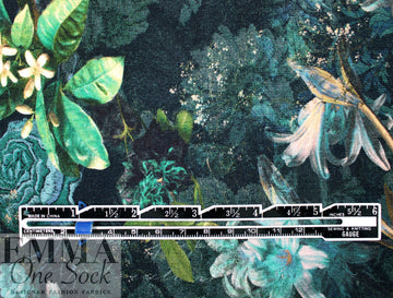 Dutch digital 'night garden' vis/span knit Oeko-Tex certified .5 yds