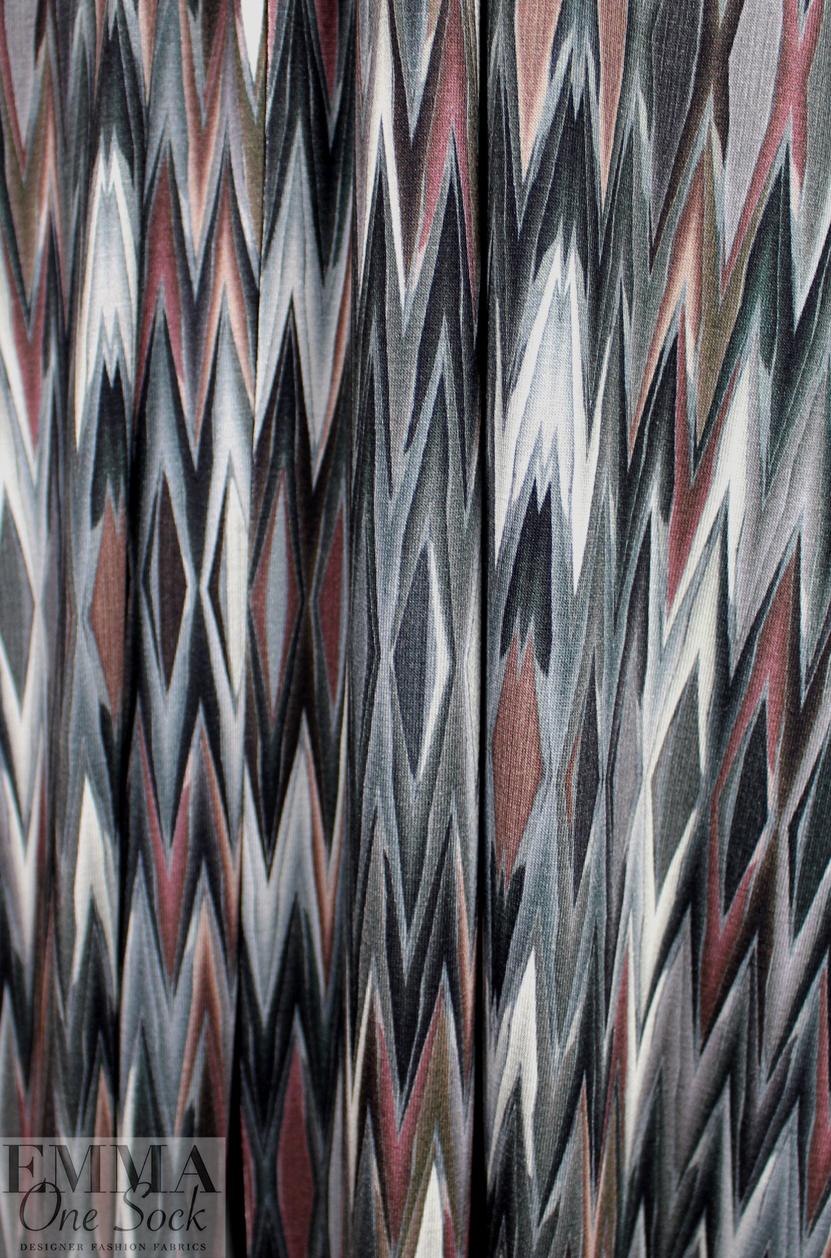 Dutch digital 'missoniesque' vis/span knit Oeko-Tex certified 1.66 yd