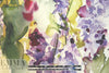 Italian watercolor abstract floral 'poly-silk' twill