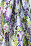 Italian watercolor abstract floral 'poly-silk' twill