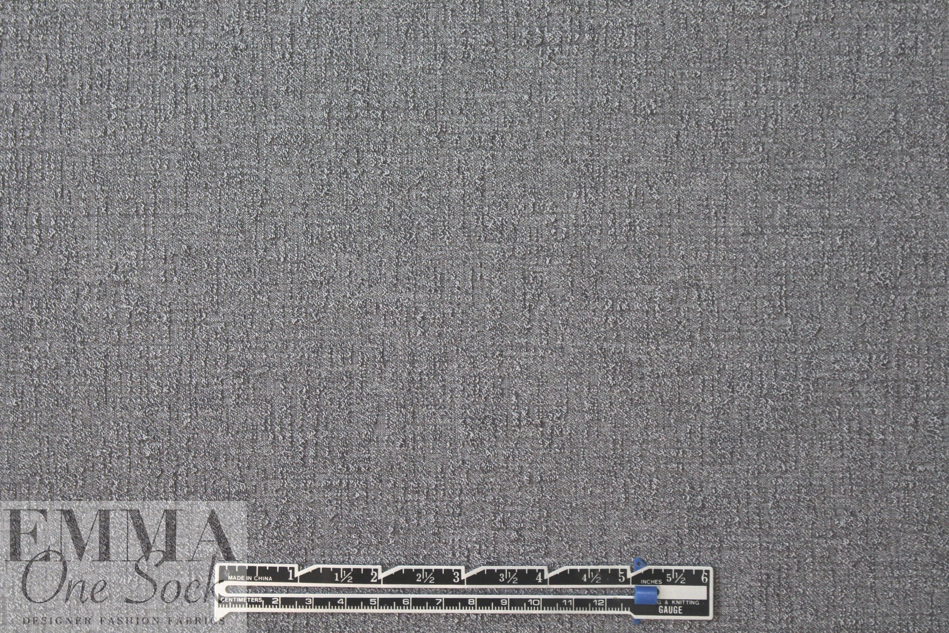Italian medium gray vertical stretch double boucle'