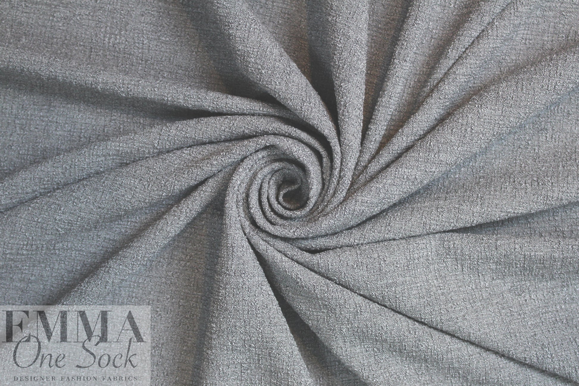 Italian medium gray vertical stretch double boucle'